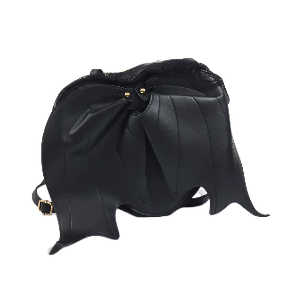 5700 Gothic Batwing Heart Shaped Backpack, Goth Punk Lace Bag, Cosplay
